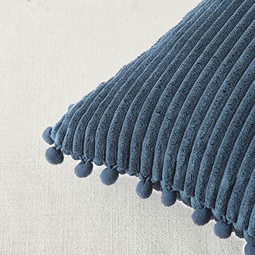 Fancy Homi Pack of 2 Dusty Blue Decorative Throw Pillow Covers 12x20 Inch - Image 4