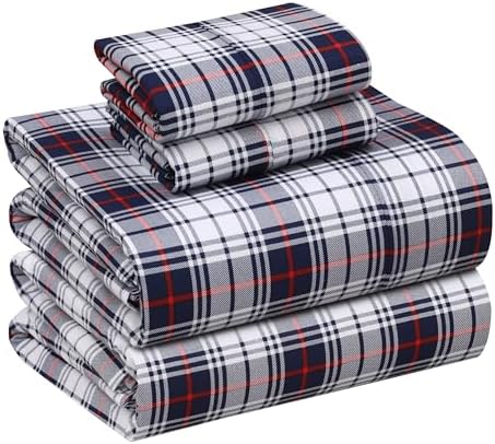 RUVANTI 100% Cotton Percale King Sheets, King Size Sheets Set by Ruvanti