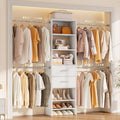 Walk-in Closet System, Wall Mounted Garment Rack, Closet Shelving White by ComfyCorner