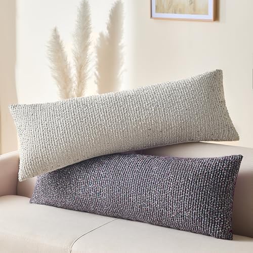 Soft Wool Decorative Throw Pillow Covers 14x36 Purple SY011E14 - Image 5