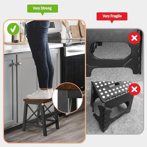 Step Stools for Adults and Kids, Wooden Small Step Stool - Image 2