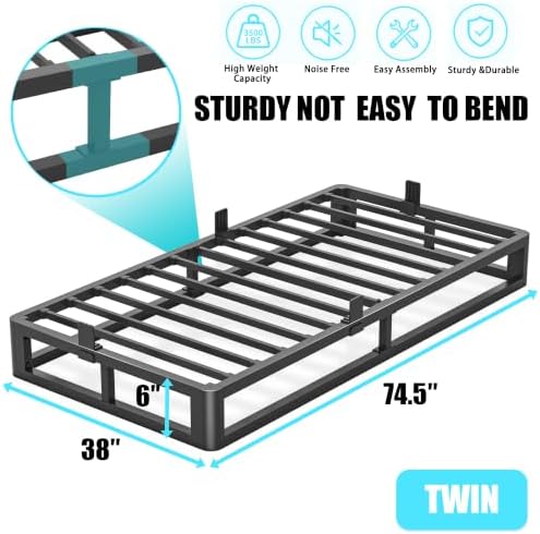 Bilily 6 Inch Twin Bed Frame - Image 3