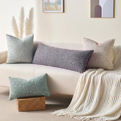 Soft Wool Decorative Throw Pillow Covers 14x36 Purple SY011E14 - Image 6