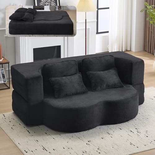 78” Convertible Sofa Bed, Full Size Sleeper Couch by Orynveela