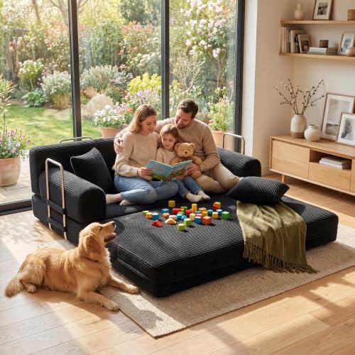 Sofa Bed, Boneless Couch Folding Floor Compression Loveseat Sleeper - Image 2
