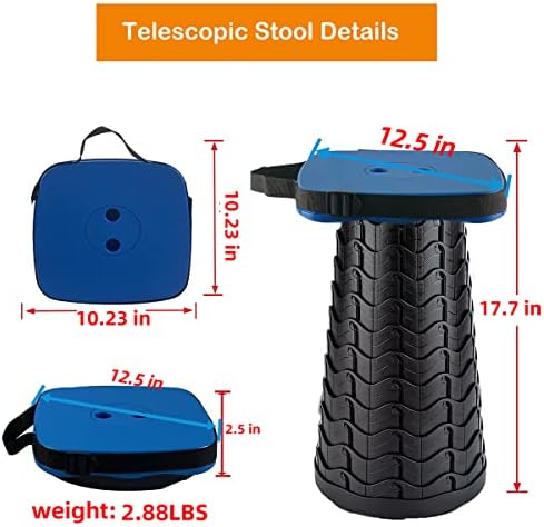 Collapsible Camping Stool with Seat Cushion & Nylon Bag, Square Portable - Image 2