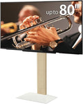 WALL V3 High Type | Sleek 32-80 Inch Universal Ultra Thin TV Stand | White Oak | for Living Room and Bedroom, Space Saving, Adjustable Mount, No Drill, Japan-Engineered Design