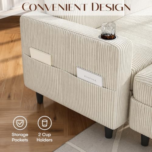 Convertible Sectional Couches for Living Room, 3 Seats L Shaped Sofa - Image 5