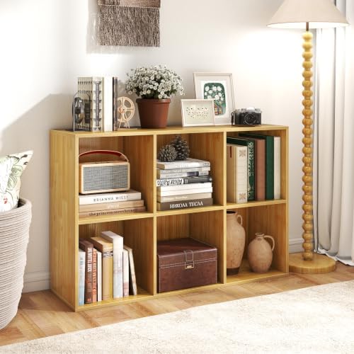 GIANTEX 6-Cube Bookcase, 3-Tier Cubby Bookshelf - Image 2