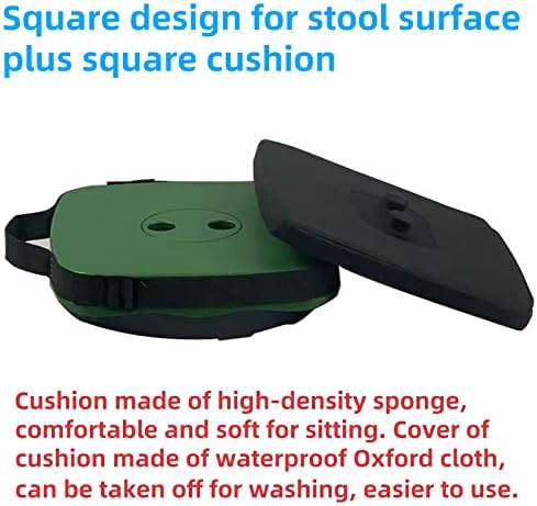 Collapsible Camping Stool with Seat Cushion & Nylon Bag, Square Portable - Image 4