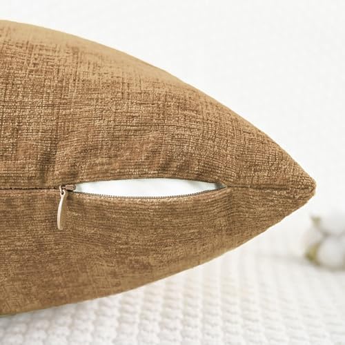 CaliTime Decorative Couch Throw Pillow Covers 20 X 12 Inches Apricot Brown - Image 3
