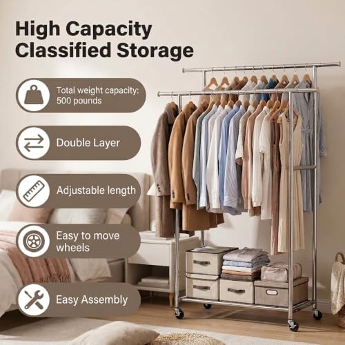 Heavy Duty Clothes Rack Load 500 LBS - Image 2