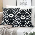 Alysheer Embroidered Decorative Throw Pillow Cover 18"x 18" Set of 2 by Alysheer