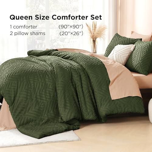 Litanika Queen Size Comforter Set, 3 Pieces Tufted Boho Bedding Set - Image 6