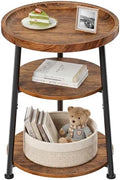 Round Side Table 3-Tier end Table by Oucles