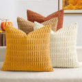 MIULEE Pack of 4 Fall Corduroy Decorative Throw Pillow Covers 20x20 Camel by MIULEE