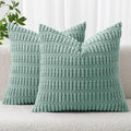 MIULEE Corduroy Decorative Throw Pillow Covers 20x20 Teal Green Pack of 2 by MIULEE