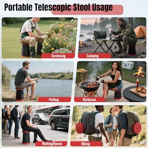 Doseno Collapsible Chair, Portable Collapsible Stool 2 Pack - Image 6