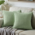 Fancy Homi 2 Packs Sage Green Decorative Throw Pillow Covers 16x16 Inch by Fancy+Homi