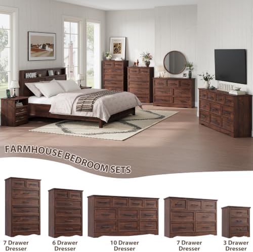 YANSNWO Walnut 4 Drawer Dresser - Image 4