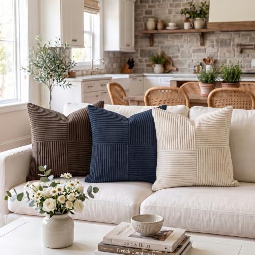 Fancy Homi Navy Blue Decorative Throw Pillow Covers 18x18 Inch - Image 2