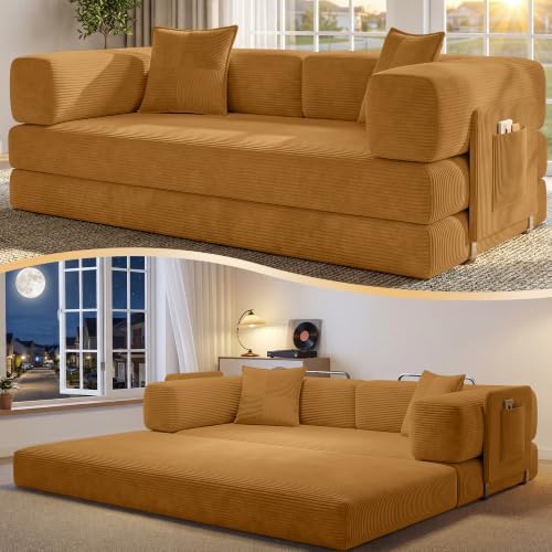 78.8" Convertible Futon Sofa Bed, Boneless Couch by CUBENTE