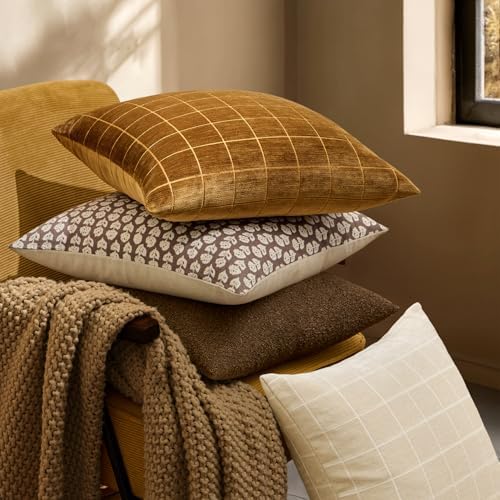 MIULEE Brown Sugar Plaid Fall Decor Throw Pillow Covers 20x20 Set of 2 - Image 7