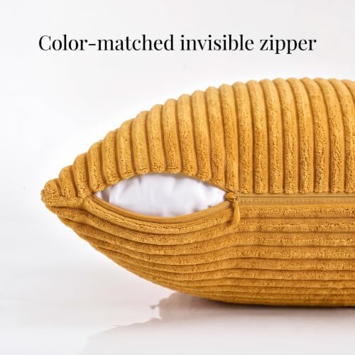 Fancy Homi Gold Yellow Decorative Throw Pillow Covers 26x26 Inch - Image 3