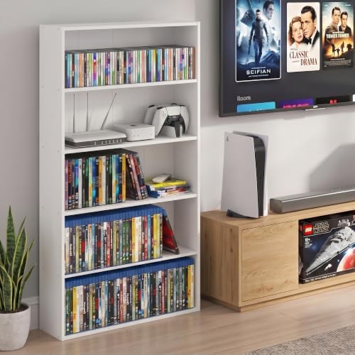 Furinno Basic DVD Shelf, 5-Tier CD Rack, Cube Storage by Furinno-FitsYourSpaceFitsYourBudget