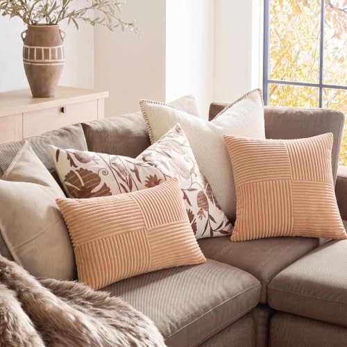 Fancy Homi Peach Lumbar Decorative Throw Pillow Covers 16x28 Inch - Image 5