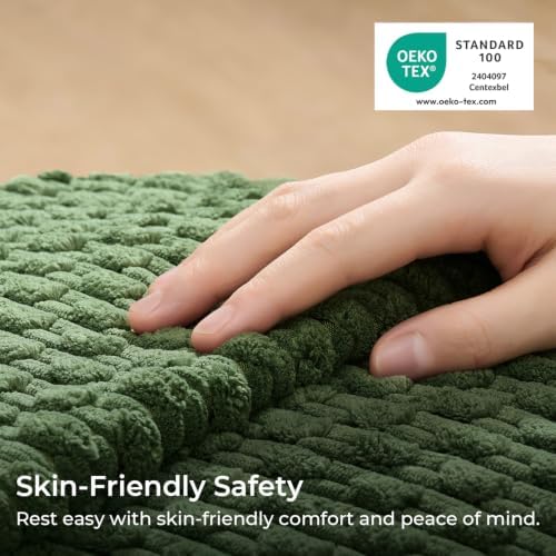 Kevin Textile Soft Corduroy 12"x24" Lumbar Pillow Cover 1 Pack, Moss Green - Image 2