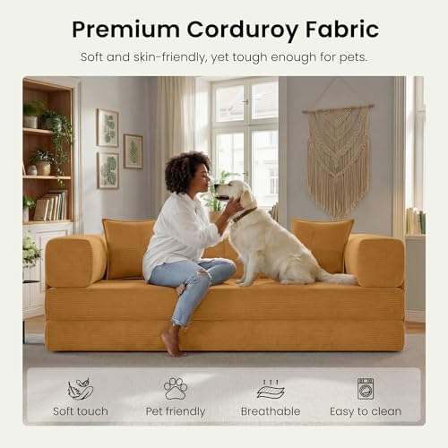 78.8" Convertible Futon Sofa Bed, Boneless Couch - Image 6