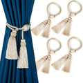 4 Pack Curtain Tiebacks with Tassel, Decorative Curtain Holdback by HedongHexi