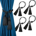 4 Pack Curtain Tiebacks with Tassel, Decorative Curtain Holdback by HedongHexi