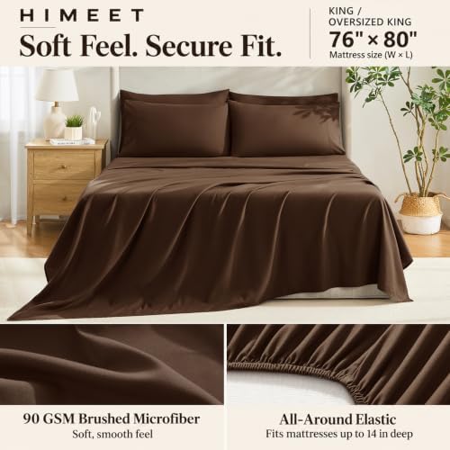 HIMEET King Size Comforter Set Brown, 7 Pieces Bed in a Bag - Image 5
