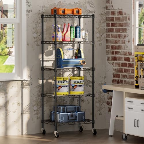 Small Wire 5 Adjustable Shelves Pantry Metal Shelf Floor Organizer - Image 6