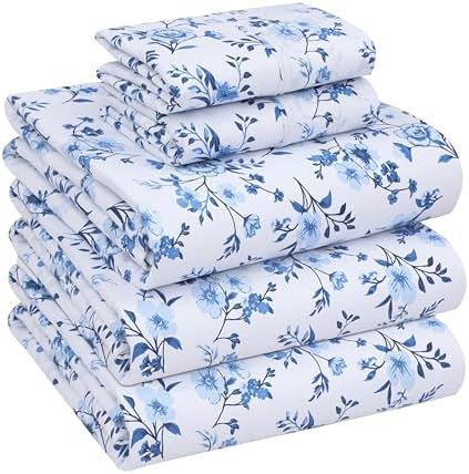RUVANTI 100% Cotton Split King Sheets, Percale Sheet Set by Ruvanti