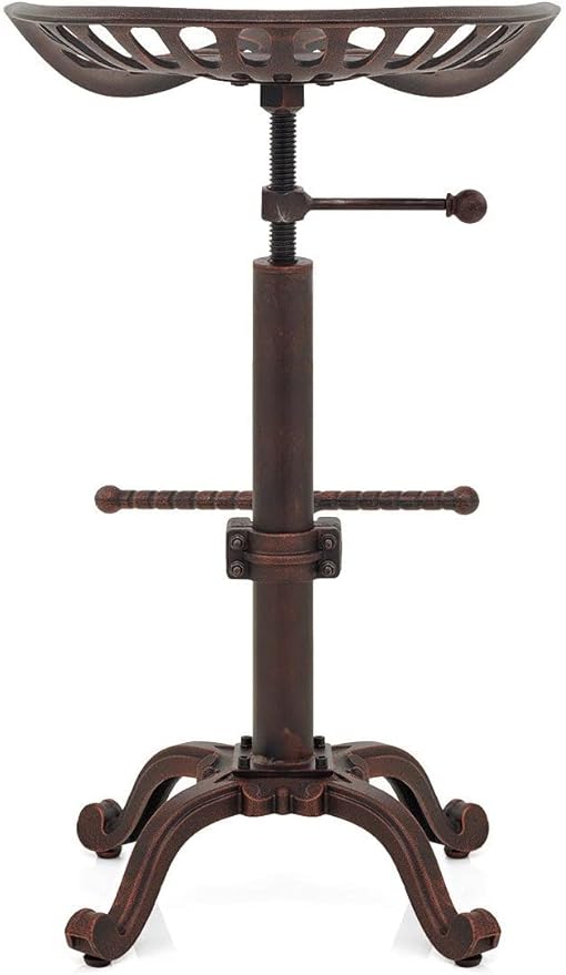 Vintage Tractor Seat Bar Stools Industrial Style Swivel Kitchen Dining Chair Height Adjustable 20-27inch