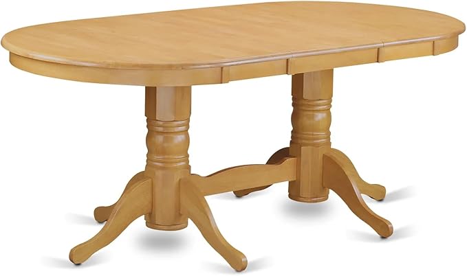 East West Furniture VAAS5-OAK-28 5 Piece Mid Century Modern Dining Set Consists A Dinner Table and 4 Brown Textured Polyester Fabric Upholstered Chairs, Oak