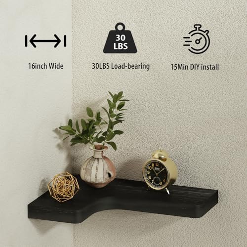 Corner Floating Shelves Wall Mount Shelf Solid Wood - Image 5