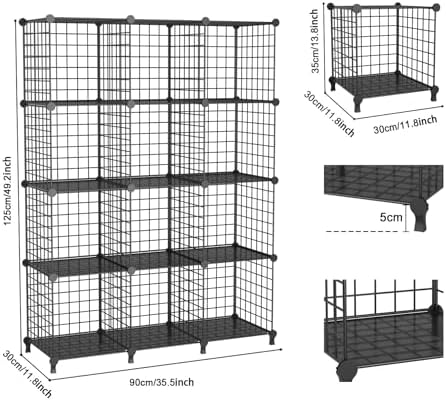 12-Cube Storage Organizer Metal Wire Shelf - Image 3
