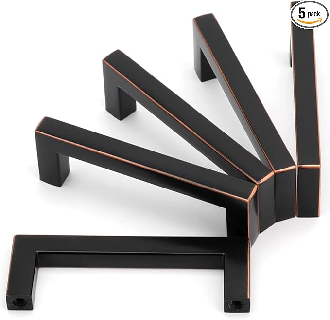 KOOFIZO Oil Rubbed Bronze Cabinet Pulls Bronze Cabinet Handles, 5 Pack 3 Inch Rubbed Bronze Hardware for Kitchen Cabinets Drawer Dresser 1816 Cupboard Bedroom Bathroom
