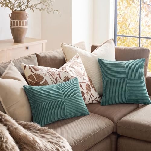 Fancy Homi Teal Decorative Throw Pillow Covers 16x16 Inch - Image 5
