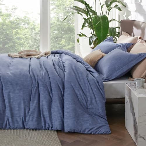 Bedsure Queen Comforter Set Infinity Blue, Cationic Dyed Bedding Set 3 Pcs - Image 2