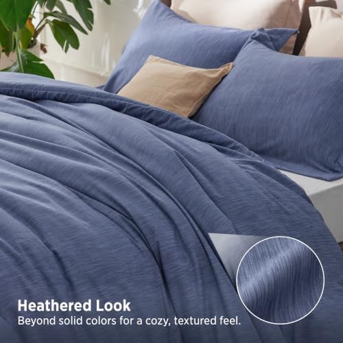Bedsure Queen Comforter Set Infinity Blue, Cationic Dyed Bedding Set 3 Pcs - Image 3