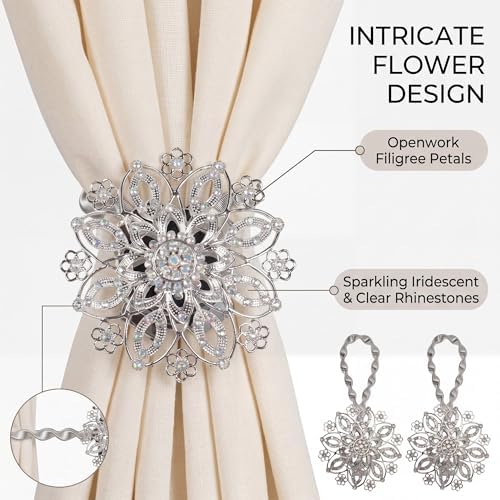 2PCS Curtain Tiebacks Buckle Magnetic Decorative Rope Holdbacks Holders Curtain - Image 3