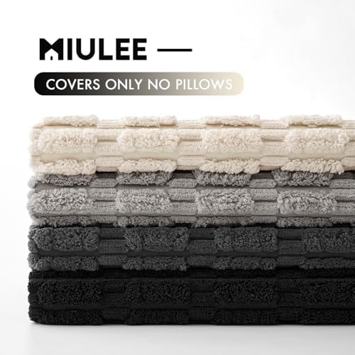 MIULEE Pack of 4 Corduroy Throw Pillow Covers 18x18 Inch Black and White - Image 6