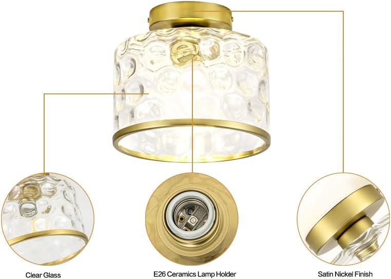 Gold Flush Mount Ceiling Light - Image 3