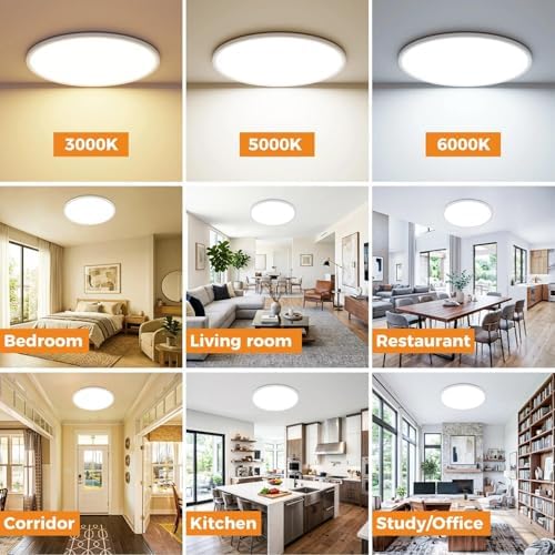 hepside 15.8INCH 2Pack Big Dimmable Flush Mount Ceiling Light Fixture White - Image 4