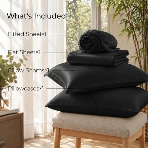 4 Piece Twin Sheets Set, Rayon Derived from Bamboo - Image 3